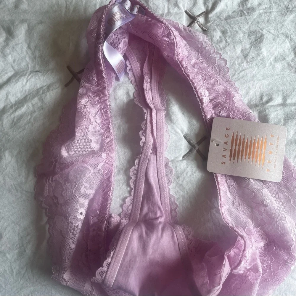 Savage X Fenty High Waist Lace Thong Pink Size 1X